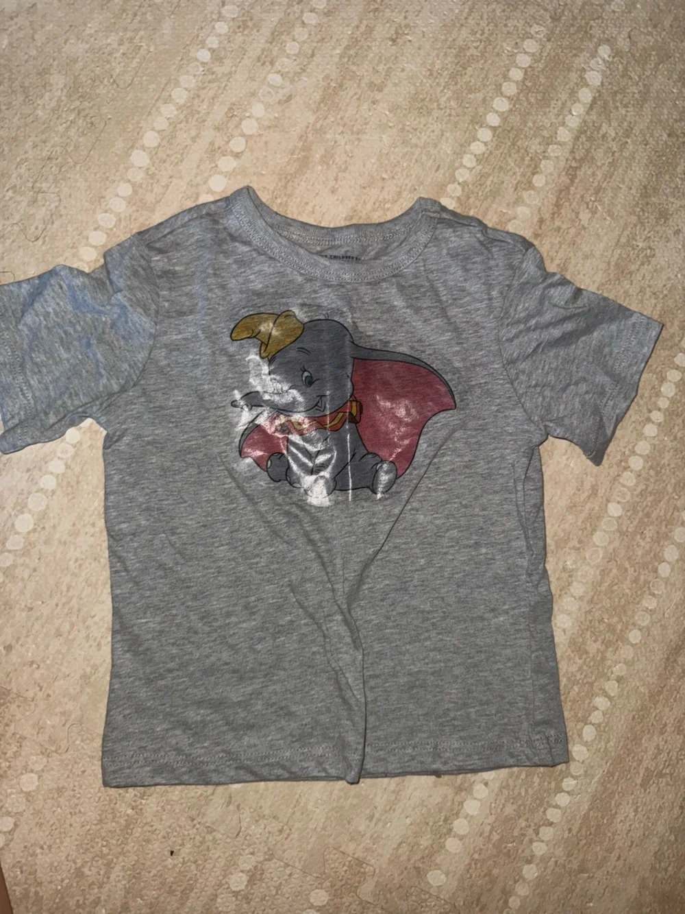 Grey Dumbo Graphic Tee with Red Cape